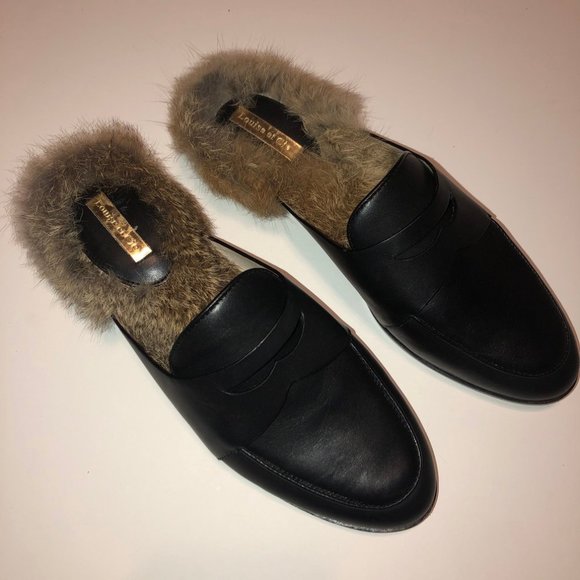 Louise et Cie M Shoes - Louise et Cie Mules with Real Rabbit Fur Lining 7